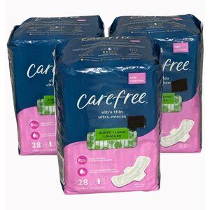 Carefree Ultra Thin Super Long Pads With Wings 28 Count Pack Of 3